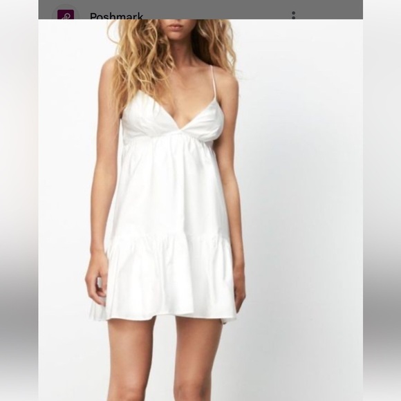 Elegant White Spaghetti Strap Dress size Medium - Picture 4 of 8